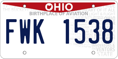 OH license plate FWK1538