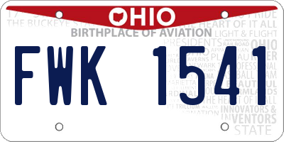 OH license plate FWK1541