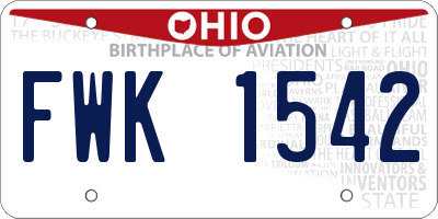 OH license plate FWK1542