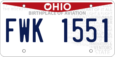 OH license plate FWK1551
