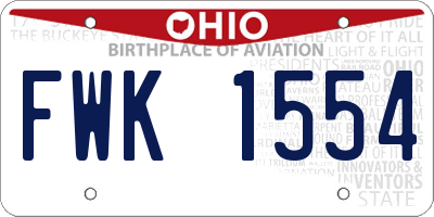 OH license plate FWK1554