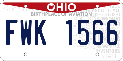 OH license plate FWK1566