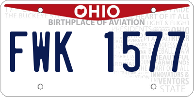 OH license plate FWK1577