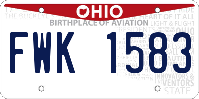 OH license plate FWK1583
