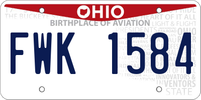 OH license plate FWK1584