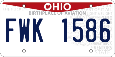 OH license plate FWK1586