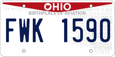 OH license plate FWK1590