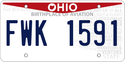 OH license plate FWK1591