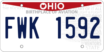 OH license plate FWK1592