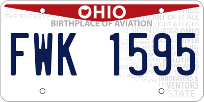 OH license plate FWK1595