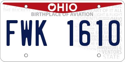OH license plate FWK1610