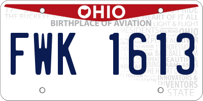 OH license plate FWK1613