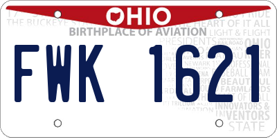 OH license plate FWK1621