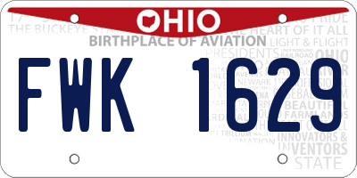 OH license plate FWK1629