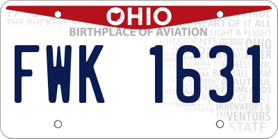 OH license plate FWK1631