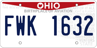 OH license plate FWK1632