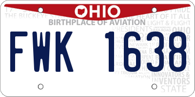 OH license plate FWK1638