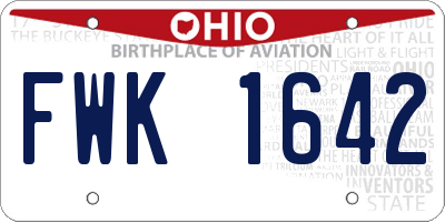 OH license plate FWK1642