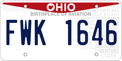 OH license plate FWK1646