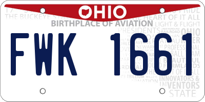 OH license plate FWK1661