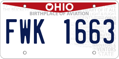 OH license plate FWK1663