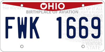 OH license plate FWK1669