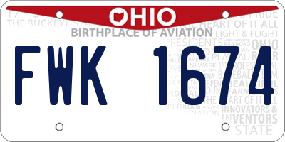 OH license plate FWK1674