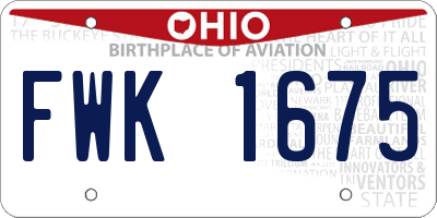 OH license plate FWK1675