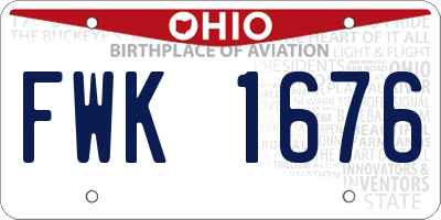 OH license plate FWK1676