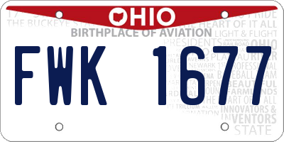 OH license plate FWK1677