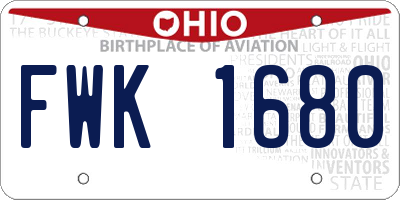 OH license plate FWK1680