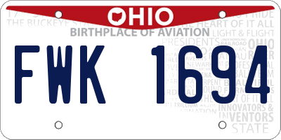 OH license plate FWK1694