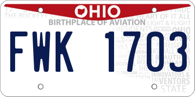 OH license plate FWK1703