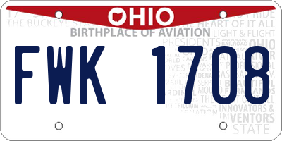 OH license plate FWK1708