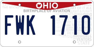 OH license plate FWK1710