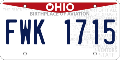OH license plate FWK1715