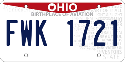 OH license plate FWK1721