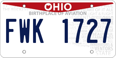 OH license plate FWK1727