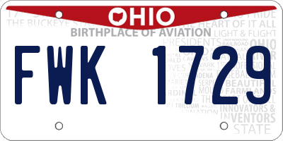 OH license plate FWK1729