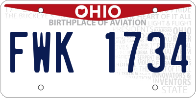 OH license plate FWK1734
