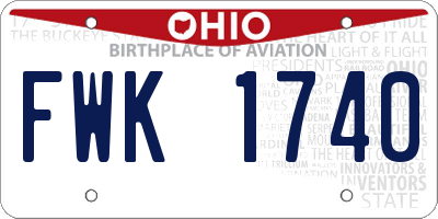 OH license plate FWK1740