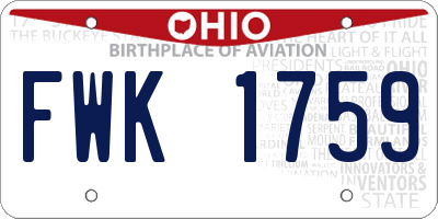 OH license plate FWK1759