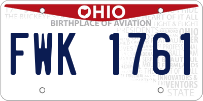 OH license plate FWK1761