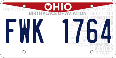 OH license plate FWK1764