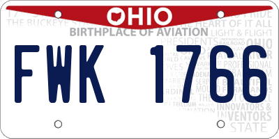 OH license plate FWK1766