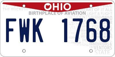 OH license plate FWK1768