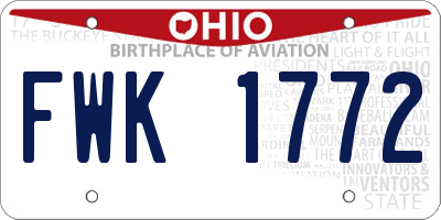 OH license plate FWK1772