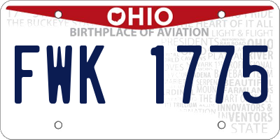 OH license plate FWK1775