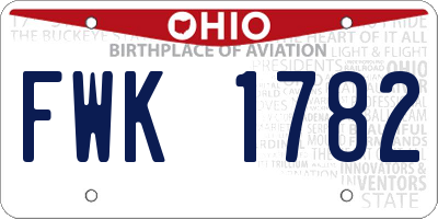 OH license plate FWK1782