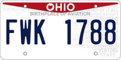 OH license plate FWK1788